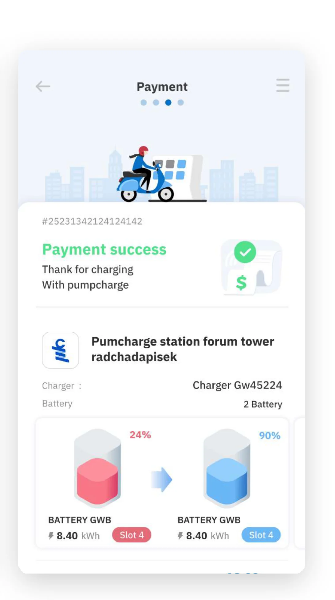 Payment confirmed, back on the phone